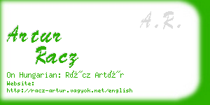 artur racz business card